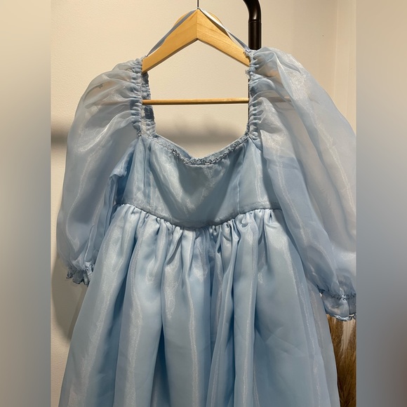 Tulle Puffy Babydoll Dress Blue - Picture 6 of 7